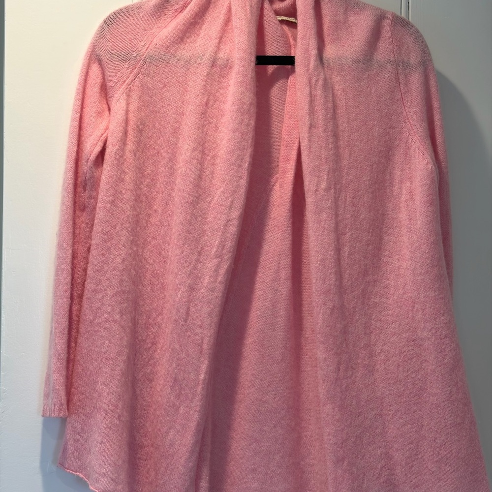 White + Warren Pink Cashmere Cardigan